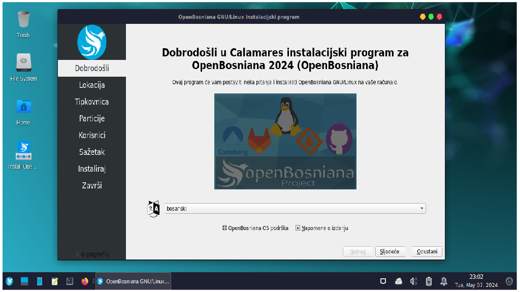 OpenBosniana OS Calamares installer